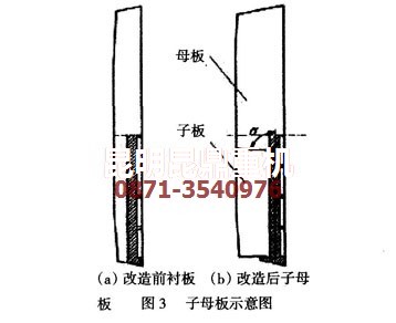 采用子母板设计的碎石机衬板