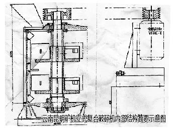 立式复合破碎机内部结构示意图